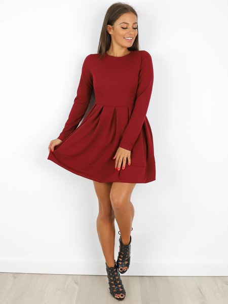 Elegantní Rozšířené Šaty | kaštanové X162