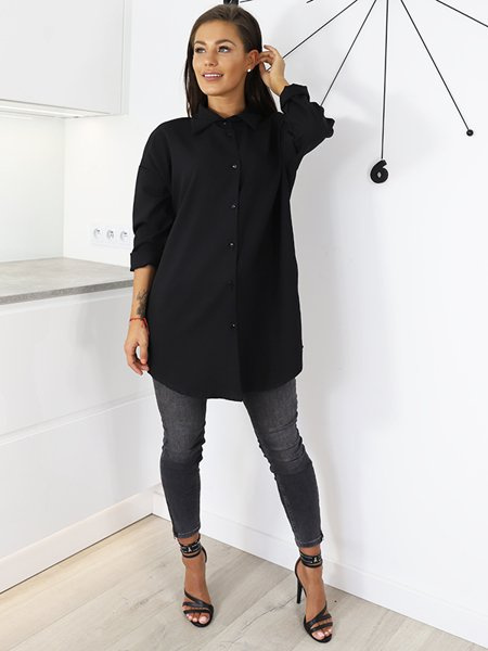 Košile Oversize Tunika Plátěná | černá X109