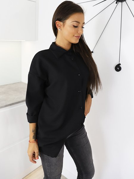 Košile Oversize Tunika Plátěná | černá X109