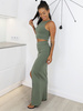 Bavlněná Tepláková Souprava Top + Maxi Sukně | khaki X94