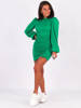 Bavlněné Plisované Šaty S Žebrovanými Rukávy | zelená B270