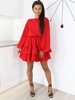 Elegantní Rozšířené Šaty S Výstřihem Na Zádech | červená X107