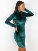 Elegantní Šaty S Rolákem Ve Velurové Barvě | zelená X204