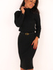Rolákové svetrové šaty midi délky černá K251