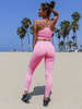 Sportovní Podprsenka Crop Top Krátký Pruhovaný | růžová G06