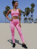 Sportovní Podprsenka Crop Top Krátký Pruhovaný | růžová G06