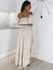 Vzdušný Boho Set Top + Sukně | béžová X77