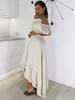 Vzdušný Boho Set Top + Sukně | béžová X77