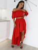 Vzdušný Boho Set Top + Sukně | červená X77