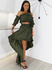Vzdušný Boho Set Top + Sukně | khaki X77